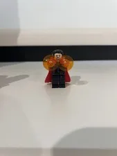 LEGO Minifigure Black Outfit with Red Cape & Orange Translucent Accessories