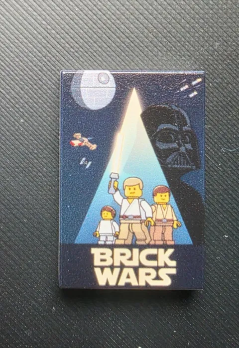 Star Wars Parody Movie Poster Custom printed original LEGO  2x3 tile