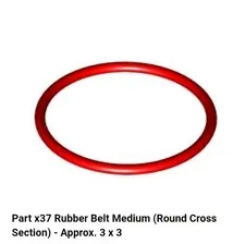LEGO Red Rubber Belt Medium (Round Cross Section) Approx 3 x 3. QTY 1. Part x37