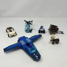Misc LEGO Lot Vehicles Helicopter Wagon Cart Rudolph Reindeer Police Cars Bike
