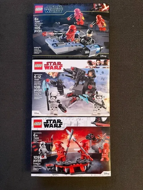 🚀💥3 LEGO Star Wars FIRST ORDER Sets (75197) (75266) (75225) Sealed 12 minifigs