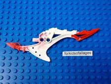 LEGO Bionicle Weapon 57567pb01 Shark Tooth Blade White w/ Marbled Red Pattern