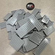 LEGO 24pc Clean, Bulk, Dark Gray Plates, Random Assorted Sizes