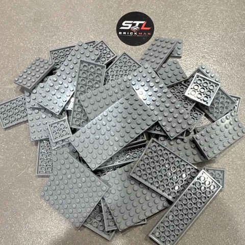 LEGO 24pc Clean, Bulk, Dark Gray Plates, Random Assorted Sizes