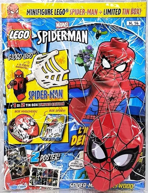 LEGO Magazine SPIDERMAN Needle Set 2026 #14 Tin Box MASK with Exclusive Minifig