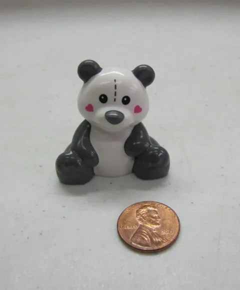Lego Duplo BABY TEDDY PANDA BEAR Chinese Animal Zoo Stuffed Animal Heart Cheeks