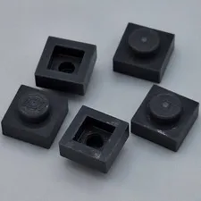 Lego - 5 Basic Dark Bluish Gray 1 x 1 Stud Plates 3024