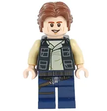 LEGO HAN SOLO Minifigure Vest with Pockets Dark Blue Legs Wavy Hair sw0771