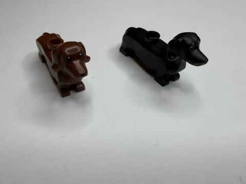 Lego Animal Dog Dachshund Lot Of 2 Brown Black