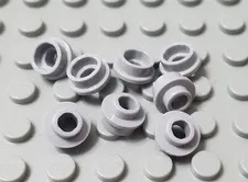 LEGO Lot of 8 Light Bluish Gray 1x1 Round Plate Pieces with Center Hole