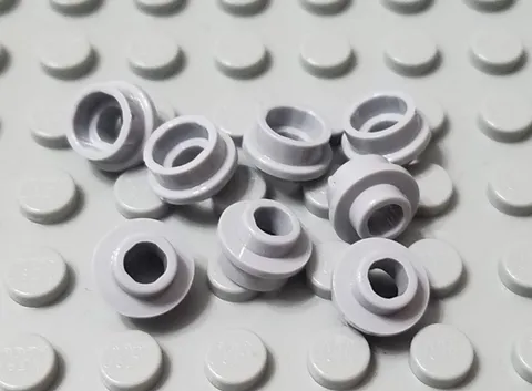 LEGO Lot of 8 Light Bluish Gray 1x1 Round Plate Pieces with Center Hole