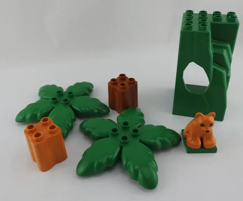 Lego Duplo Mixed Replacement Lot 2 Palm Trees Green Rock Wall Lion Cub Animal