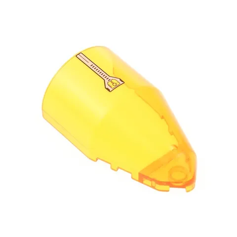 1x LEGO Cockpit 7x4x2 Round Transparent Orange Sticker Tip 30384pb02