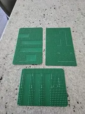 Lot Of 3 Vintage Lego Green Base Plates With White Dots
