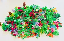 LARGE LOT LEGO PLANTS LEAVES GREENERY FOLIAGE FLOWERS RANDOM ASSORTED LOT