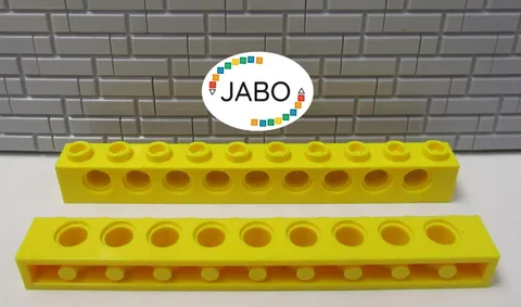 (J15/3/3) LEGO Technic 2 x 2730 Perforated Beam 1x10 Yellow