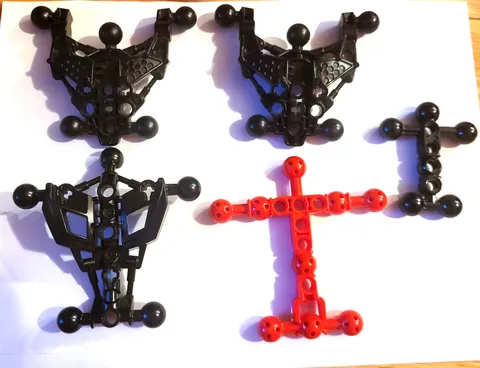 LEGO Bionicle Hero Factory torso parts - ball joints Matoran black red vintage