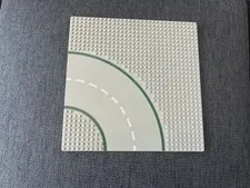 Vintage Lego Base Plate Gray Curved Turn Street Road 32 X 32 Pegs