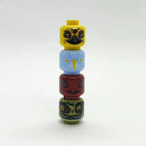 Lot of 4 Lego Chima Head Misprints Error Test Print Prototype