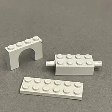 Lego 6249 6182 3795 Old Light Gray Replacement Parts Pieces Lot of 3