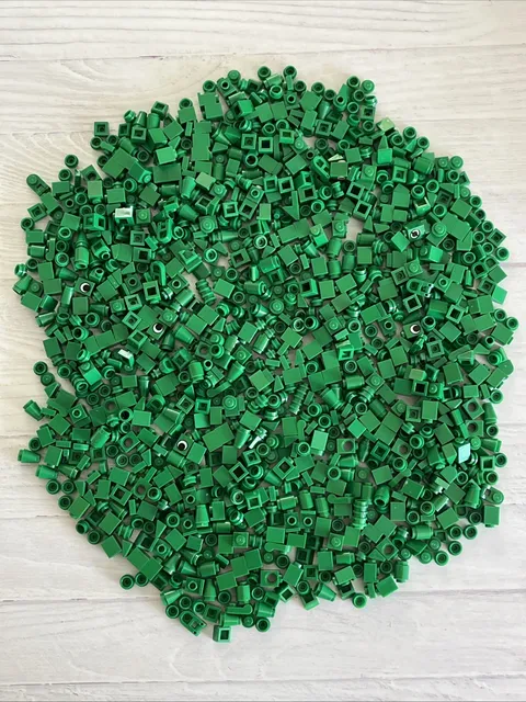 LEGO LOT GREEN 1080 PCS 1X1 ROUND BRICK CONE PLATE SLOPE VARIETY BUILDING PIECES
