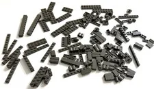 LEGO Dark Grey Parts Lot - Long Plates, Technic, Slopes, Specialty MOC
