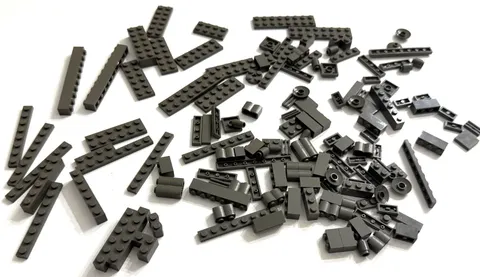 LEGO Dark Grey Parts Lot - Long Plates, Technic, Slopes, Specialty MOC