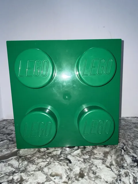 LEGO Storage Bin 4-Stud Brick Box LEGOLAND Green 9.75” Square