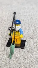 2013 Lego Blindbag Series 3 Fisherman Minifigure Complete w/Pole Rod & Fish