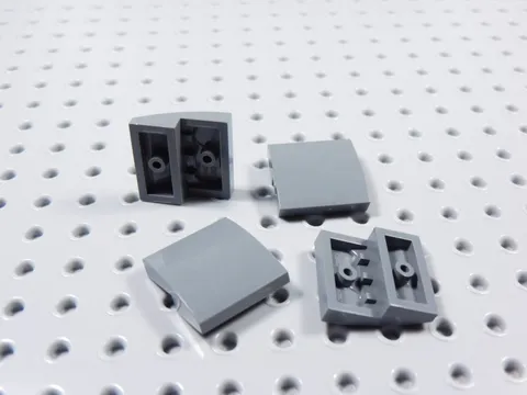 LEGO Lot of 4 Dark Bluish Gray 2x2 Curved Slopes No Stud BP