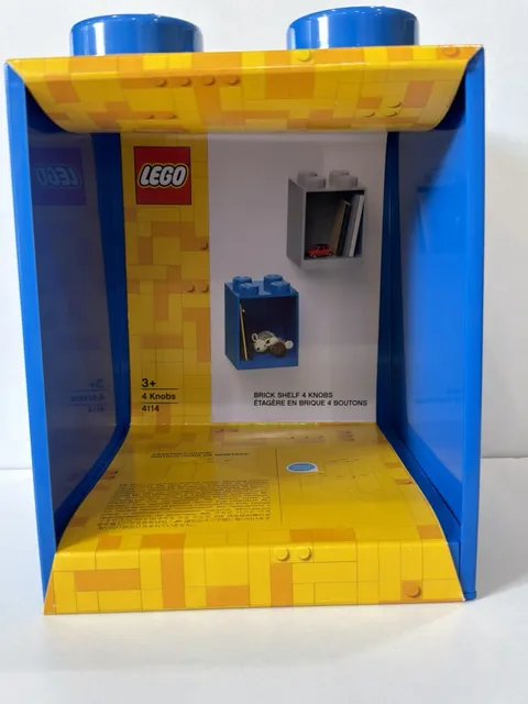 LEGO Brick Shelf 4 Knobs Blue Wall Storage Shelf #4114 Stackable Room Copenhagen