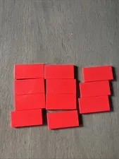 LEGO 87079 Red Tile 2 x 4 Bulk 11 Pieces