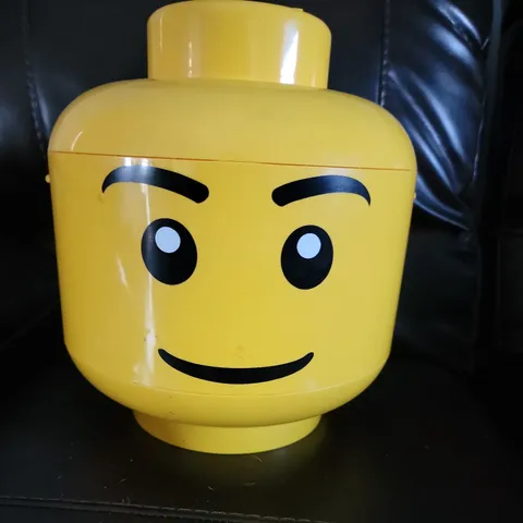 2013 LEGO Large Minifigure Head Face Storage Container Yellow RETIRED ITEM 