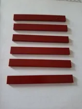 No 368.   6x Lego Tile 1x8.  4162 Red Brown