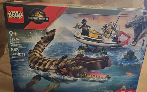 LEGO Jurassic World Brick-Built Mosasaurus Boat Mission 76974, NEW SEALED