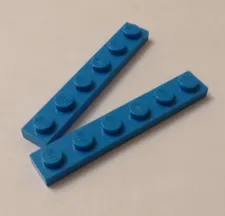 Lego x2 Medium Blue 1x6 Plates, 3666 (028-301)