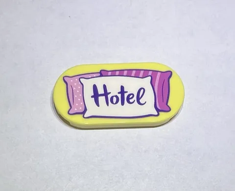 Lego Oval 2x4 Tile Yellow Hotel Pillows Sign New Friends 61