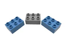 Lego Duplo Bricks Blocks 2 Blue 1 Gray 3x2 Lot of 3 Replacements Building