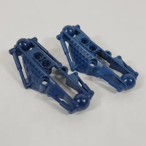 2X LEGO Bionicle DARK BLUE Piraka Arm Section w/ 2 Ball Joint Part Lot Set 53563