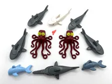 LEGO Ocean Sea animal minifig lot of 10 Shark Swordfish octopus dolphin pirate