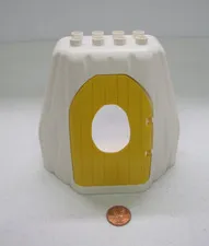 Vintage Lego Duplo White Ice Rock Snow Cave Tent Dwelling Yellow Door Rare