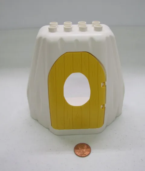 Vintage Lego Duplo White Ice Rock Snow Cave Tent Dwelling Yellow Door Rare