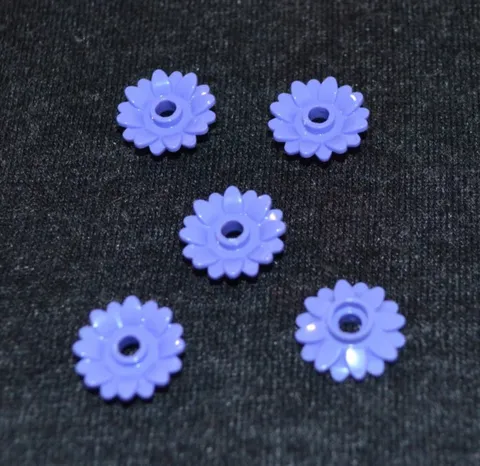 (5) Medium Lavender Detailed Flower Bricks ~ New Lego Parts ~