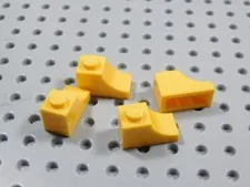 LEGO Lot of 4 Bright Yellow Orange 1x2 Inverted Arch Bricks BK