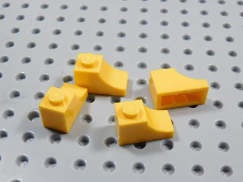 LEGO Lot of 4 Bright Yellow Orange 1x2 Inverted Arch Bricks BK