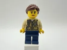 LEGO CITY Part cty0548 - Swamp police, female, Tan Jacket, Blue Legs, Ponytail