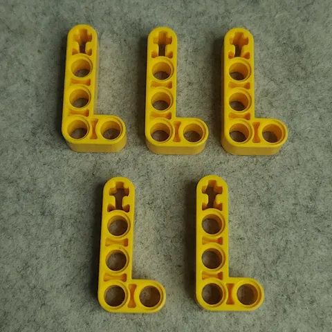 LEGO 32140 Technic Beam Liftarm Bent Thick L Shape 2x4 Yellow x5