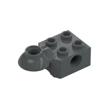 LEGO 18x Dark Bluish Gray Technic, Brick Modified 2 x 2 with Pin Hole  inv.631
