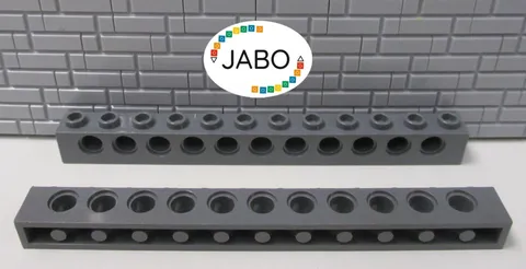 (J15/2/3) LEGO Technic 2 x 3895 Perforated Beam 1x12 New Dark Grey