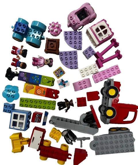 Lego Duplo Bulk Lot Disney Minnie Gender Neutral Parts, Pieces and Blocks ~50
